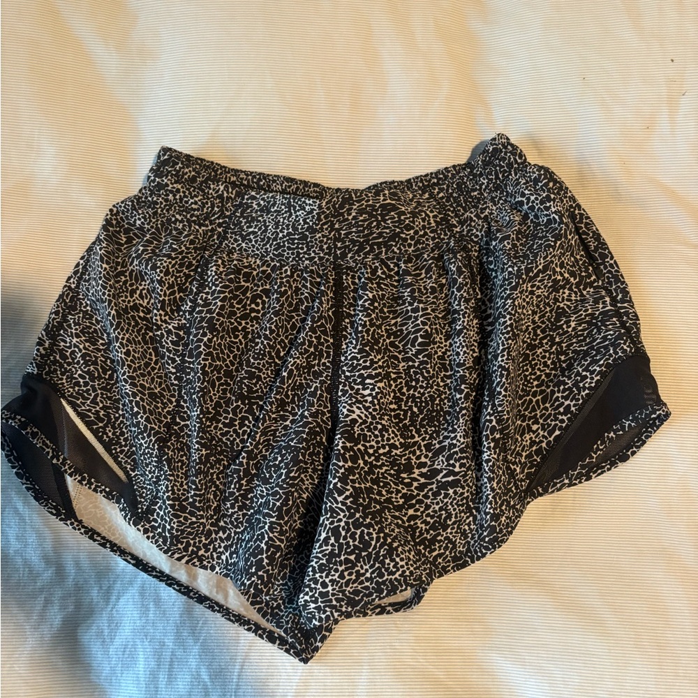 Lululemon Athletica Black and White Patterned Shorts